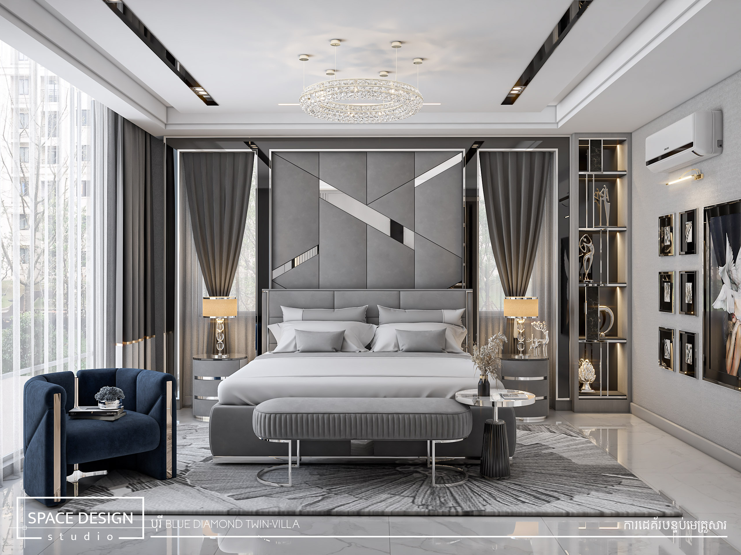 Blue Diamond Bedroom Interior